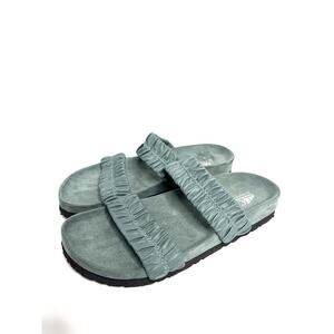 Cliffs By White Mountain Sz 7 Hands On Double Strap Stretch Sandals Slip On Teal